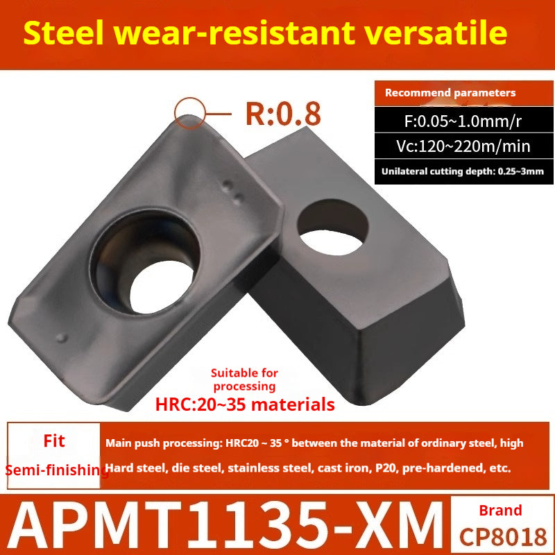 2037-CNC milling cutter APMT1135 special carbide 1604 milling cutter for cast iron r0.8 rough milling coated inserts Shandong Denso Pricision Tools Co.,Ltd.